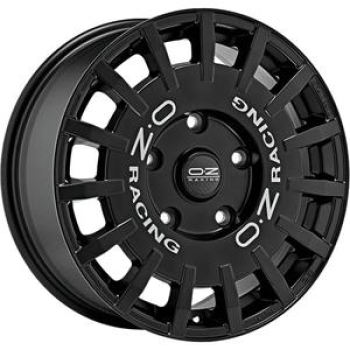 OZ RACING RALLY RACING GLOSS BLACK SILVER LETTERING  5X112 8x18 8/18 ET45 CB75
