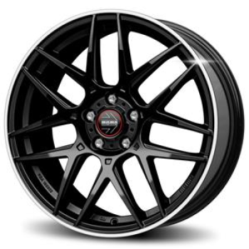 MOMO COMPETIZIONE GLOSSY BLACK POLISHED LIP 8x18 8/18 ET40 CB72.3