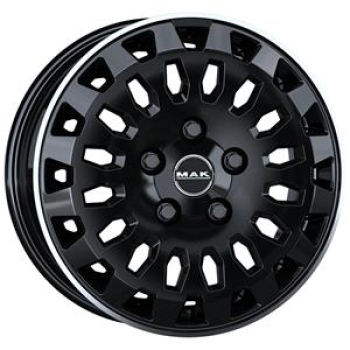 MAK OVERLAND GLOSS BLACK MIRROR RING 7x17 7/17 ET51 CB84.1