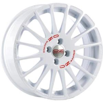 OZ RACING SUPERTURISMO GT RACE WHITE RED LETTERING  4X108 7x17 7/17 ET25 CB65.1