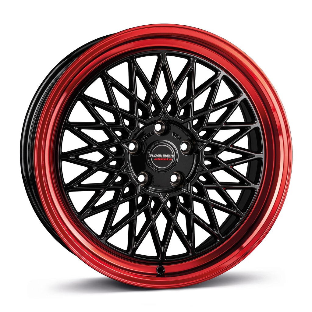 BORBET B BLACK RIM RED 7x17 4/100 ET38 CB64