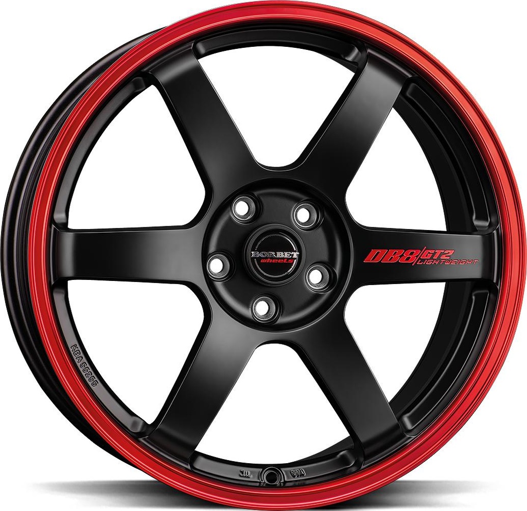 BORBET DB8GT2 BLACK MATT RIM RED 8.5x19 5/114.3 ET45 CB72.5