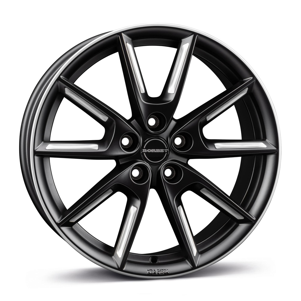BORBET LX18 BLACK MATT SILV SPOKE RIM 8x18 5/108 ET45 CB72.5